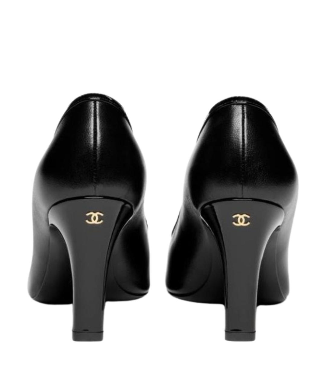 CHANEL Черные кожаные туфли, фото 2