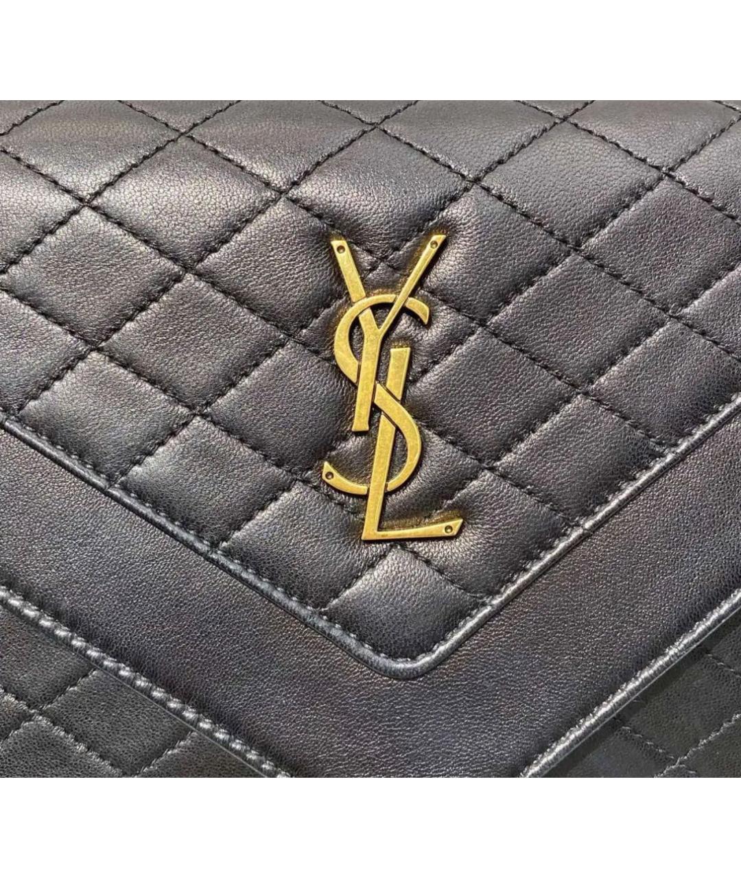SAINT LAURENT Черная кожаная сумка через плечо, фото 8