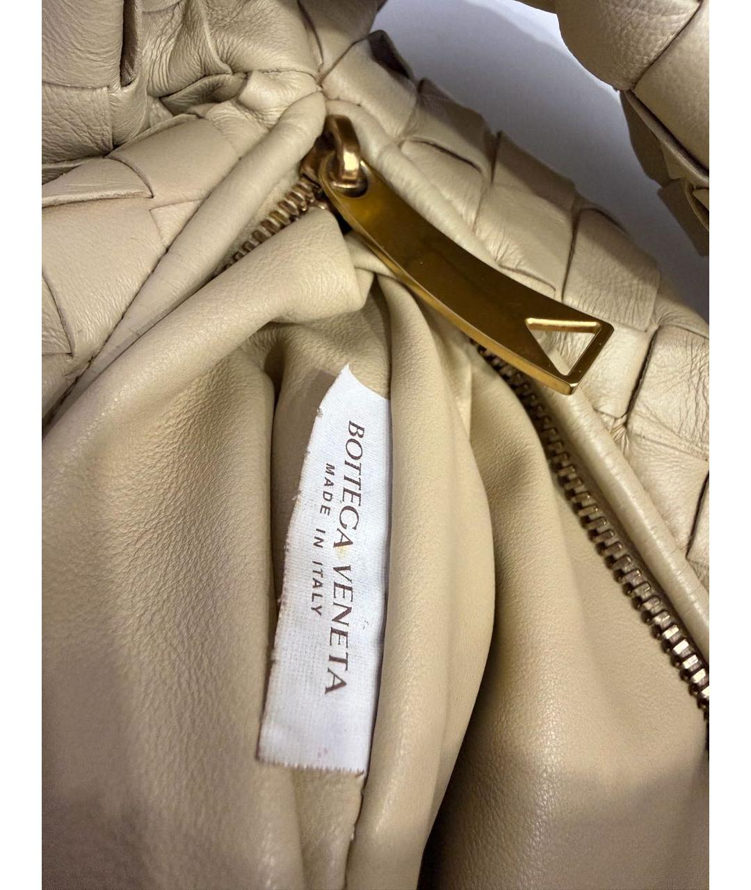 BOTTEGA VENETA Бежевая кожаная сумка с короткими ручками, фото 3