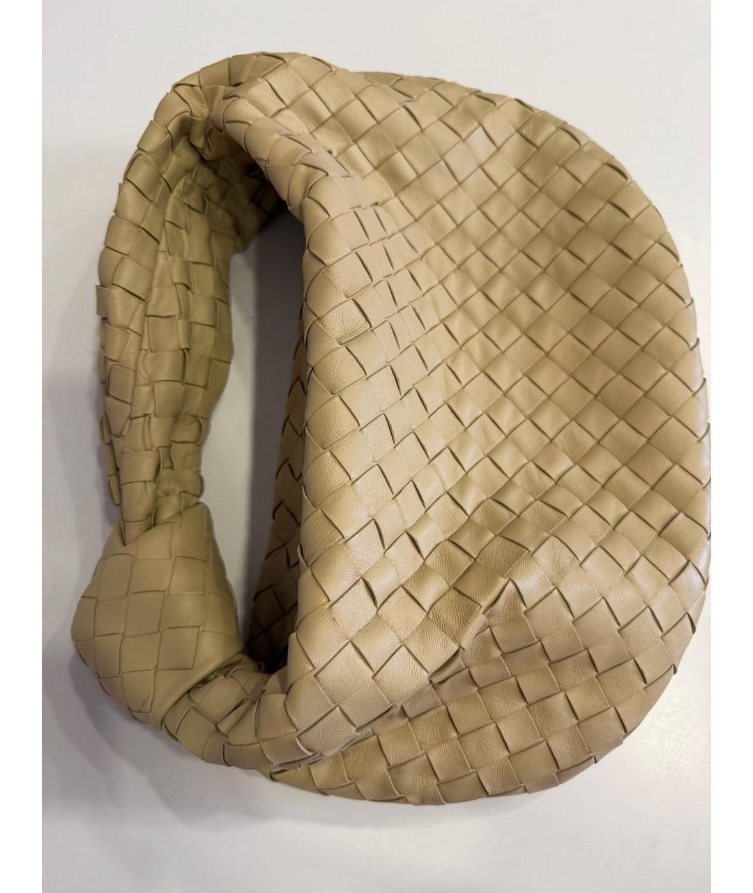 BOTTEGA VENETA Бежевая кожаная сумка с короткими ручками, фото 9