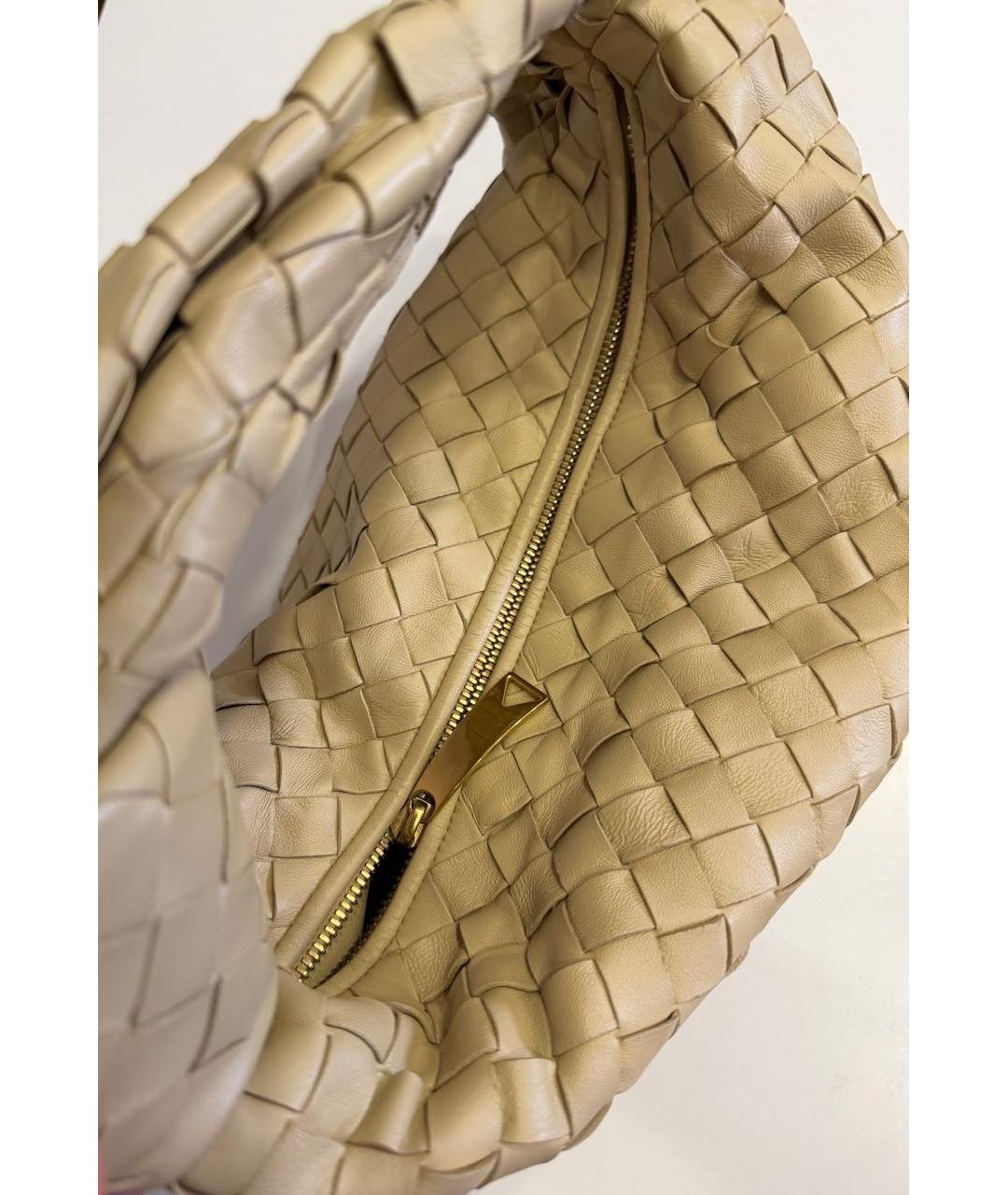 BOTTEGA VENETA Бежевая кожаная сумка с короткими ручками, фото 2