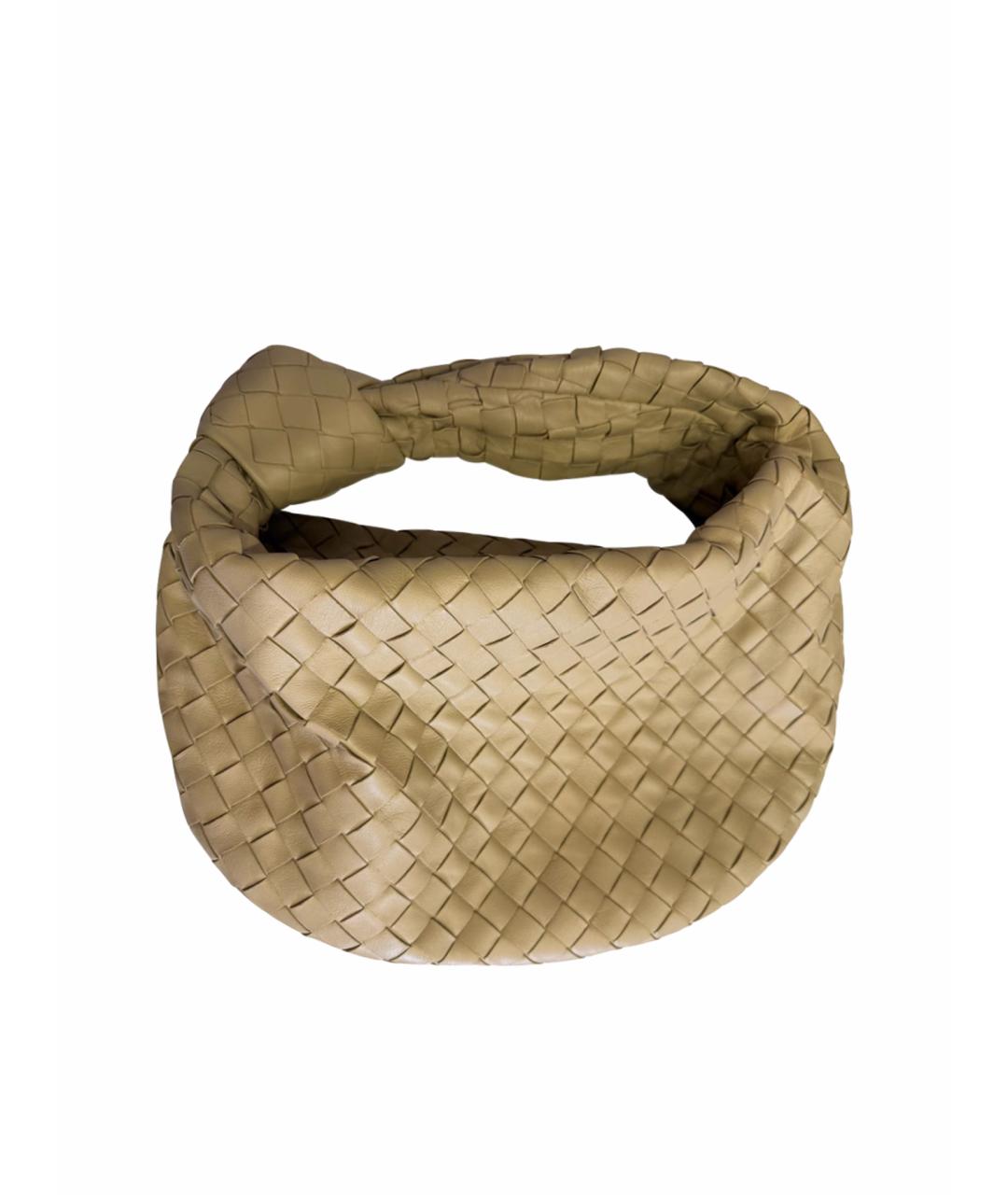 BOTTEGA VENETA Бежевая кожаная сумка с короткими ручками, фото 1