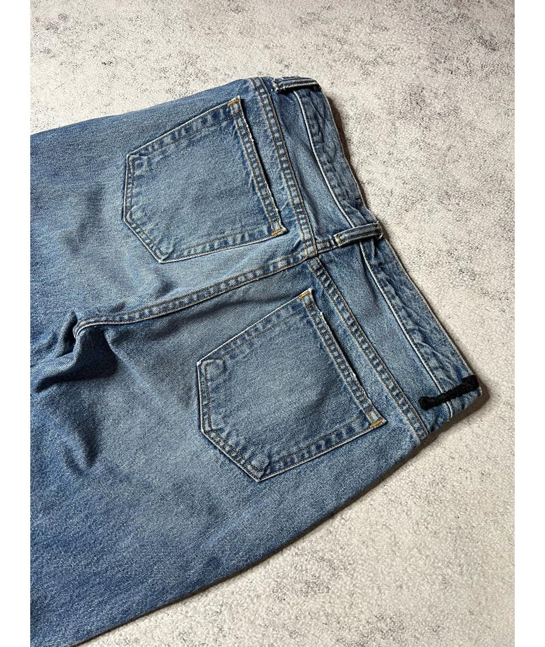 ALEXANDER WANG Голубые хлопко-полиэстеровые прямые джинсы, фото 3