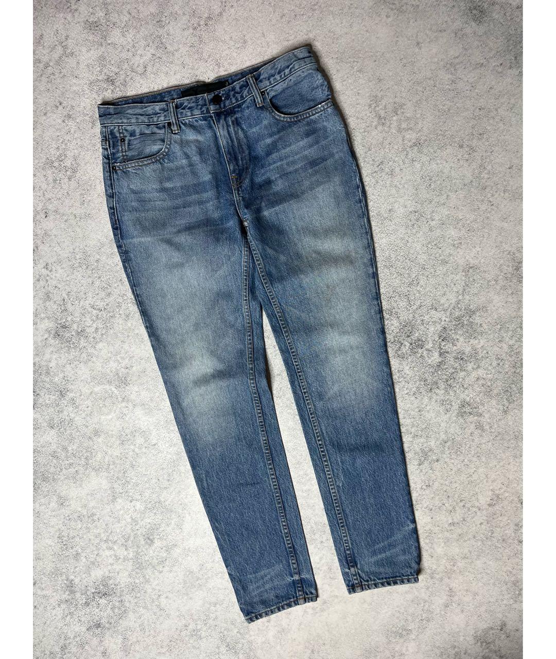 ALEXANDER WANG Голубые хлопко-полиэстеровые прямые джинсы, фото 8