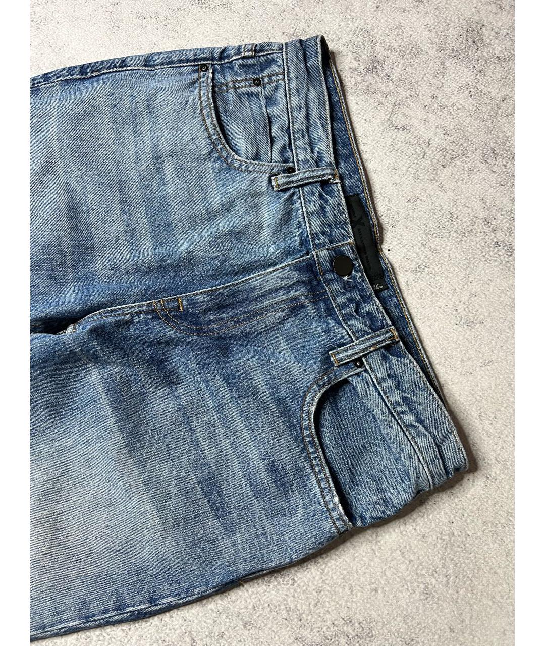 ALEXANDER WANG Голубые хлопко-полиэстеровые прямые джинсы, фото 2