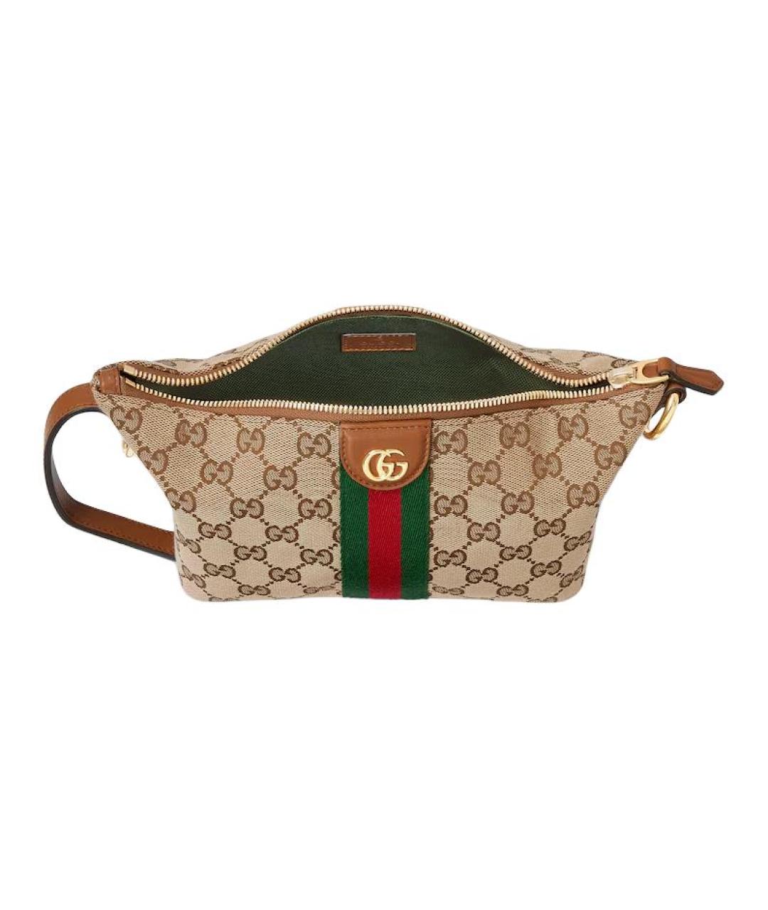 GUCCI Бежевая канва сумка через плечо, фото 3