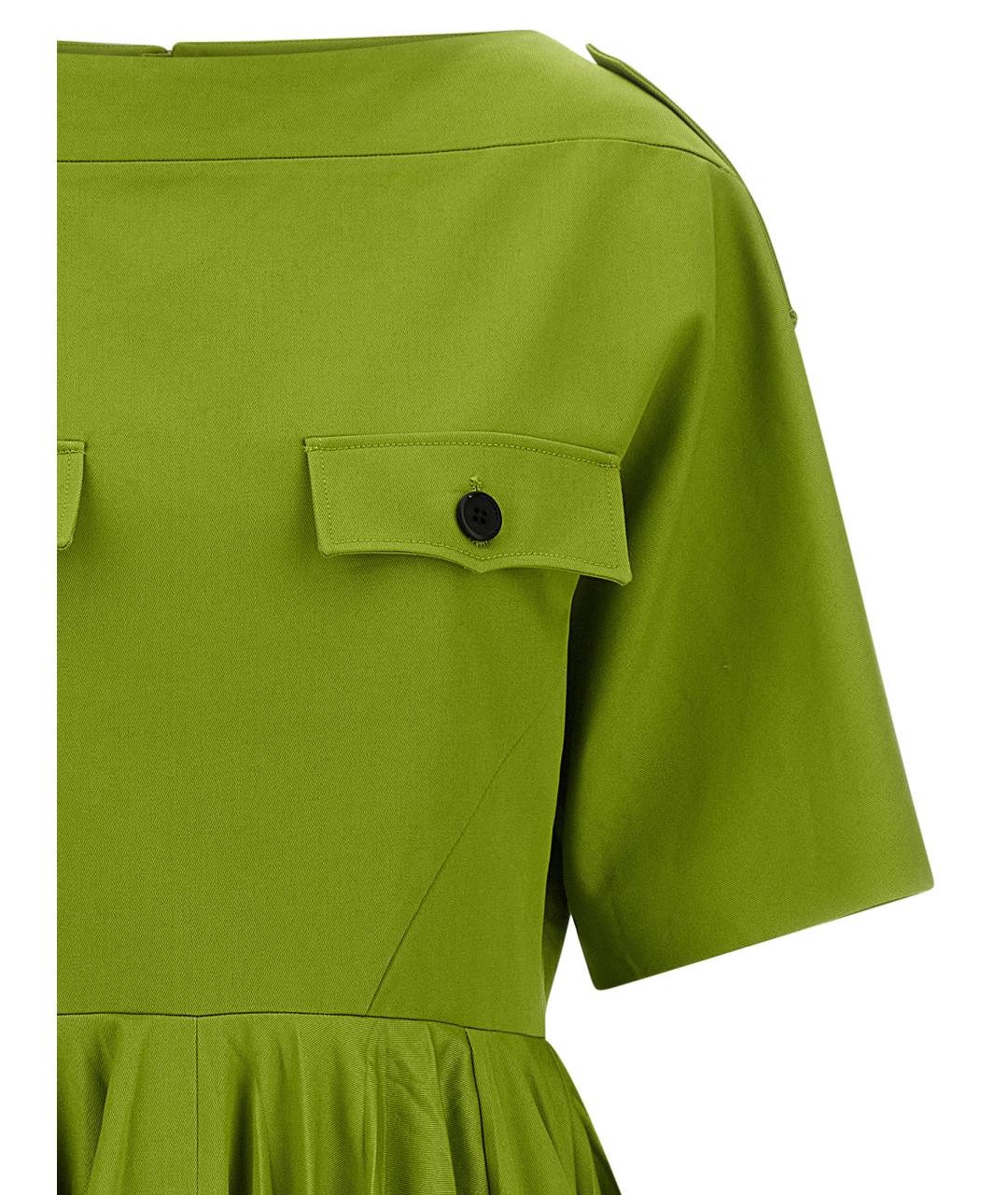 PRADA Зеленое хлопковое повседневное платье, фото 3