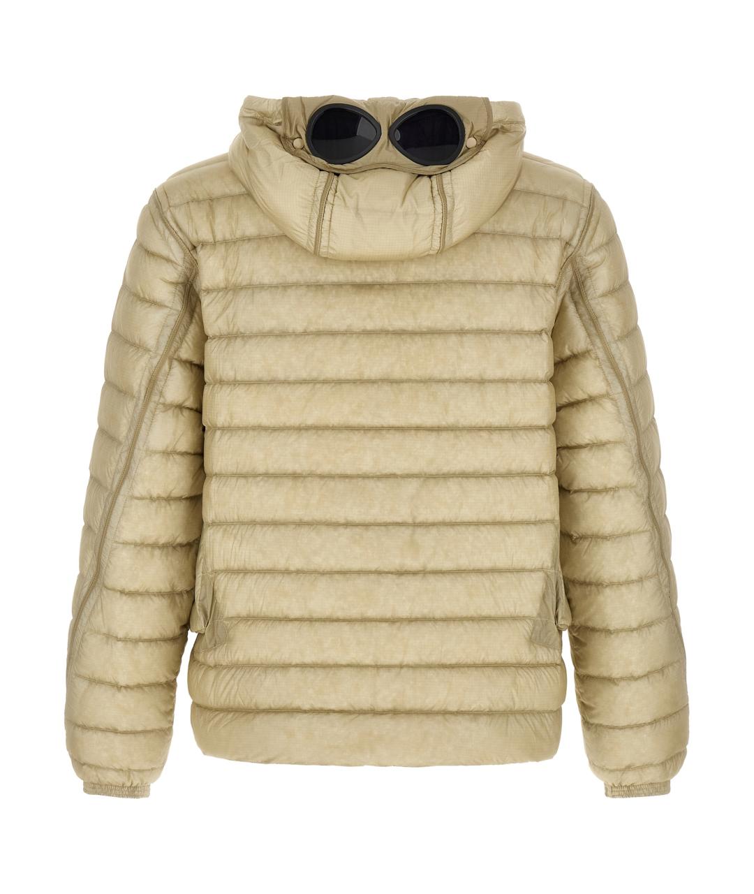 CP COMPANY Бежевый полиамидовый пуховик, фото 2