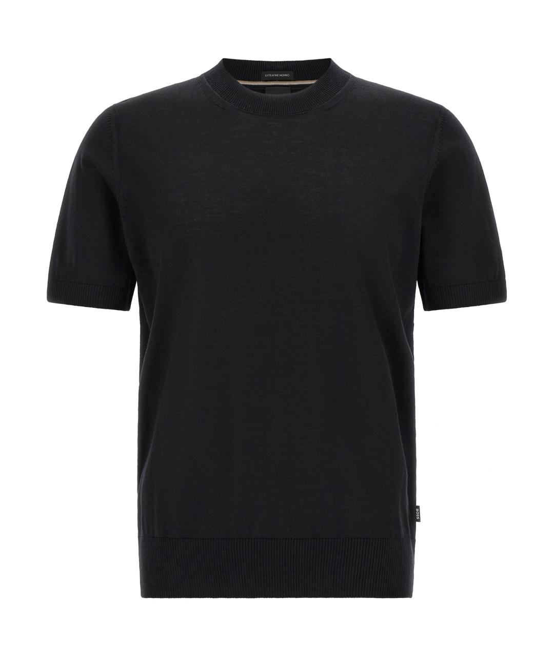HUGO BOSS Черная шерстяная футболка, фото 1