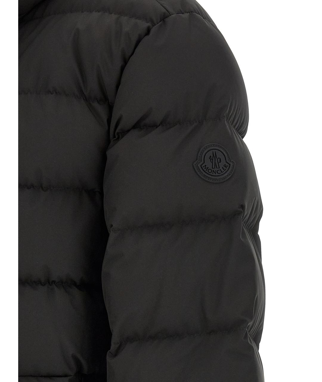 MONCLER Черный полиэстеровый пуховик, фото 5