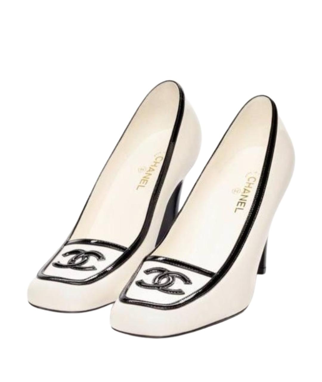 CHANEL Белые кожаные туфли, фото 2