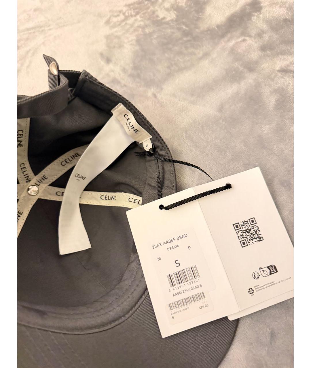 CELINE Антрацитовая хлопковая кепка, фото 5