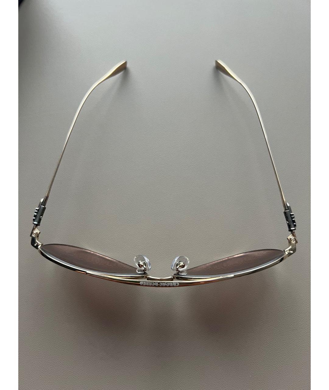 CHROME HEARTS Золотые металлические солнцезащитные очки, фото 4