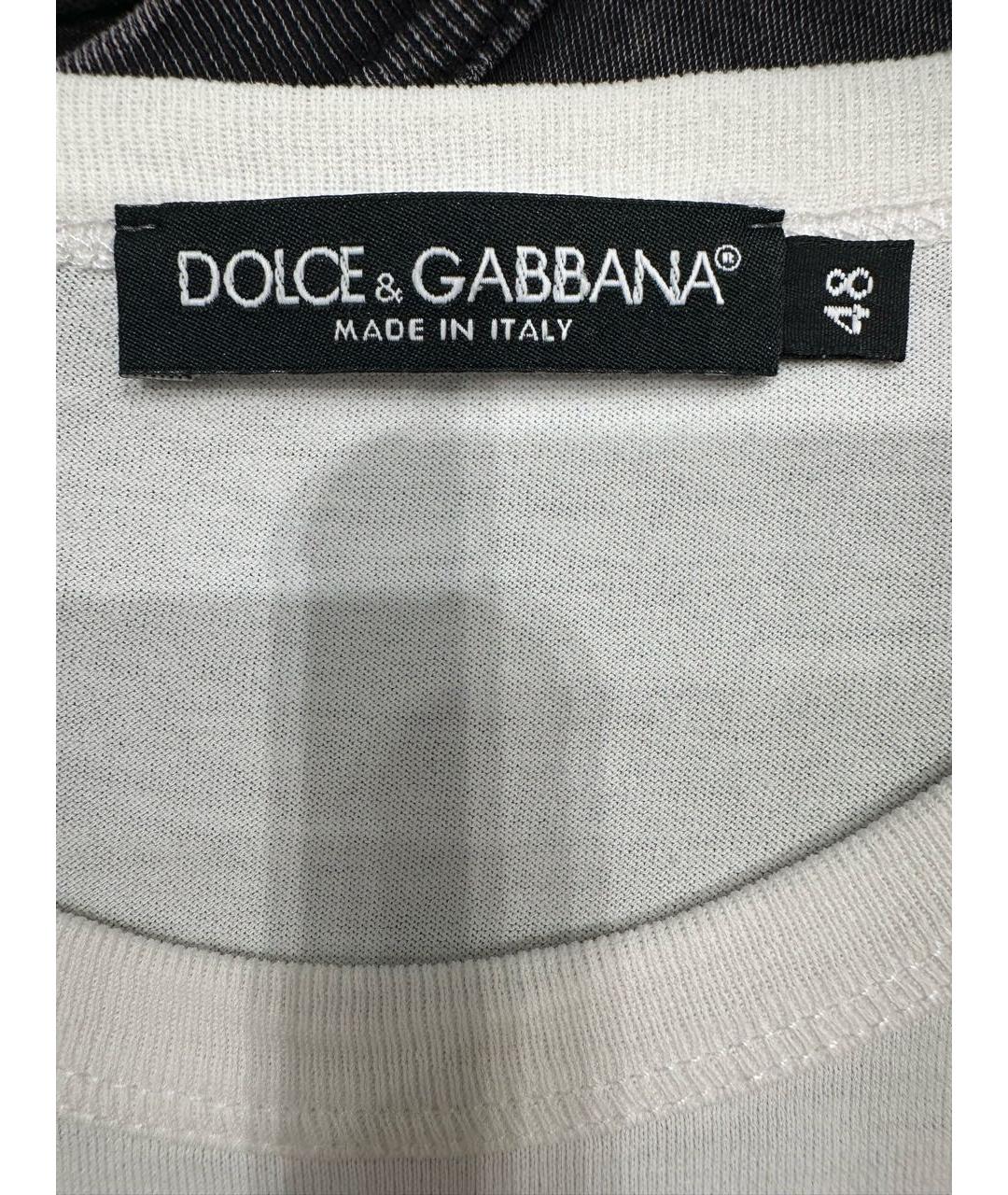 DOLCE&GABBANA Белая хлопковая футболка, фото 4