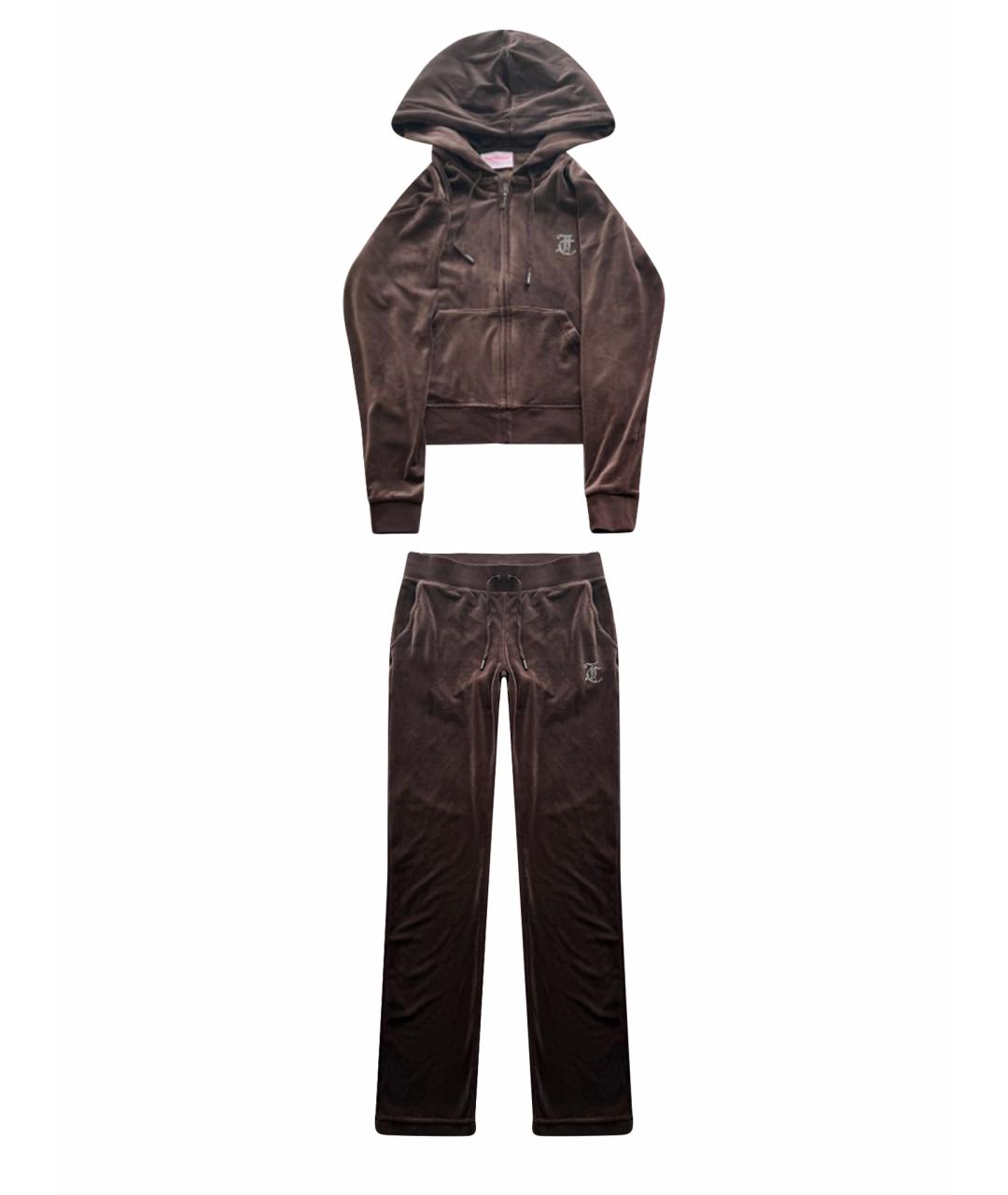 JUICY COUTURE Коричневый велюровый спортивные костюмы, фото 1