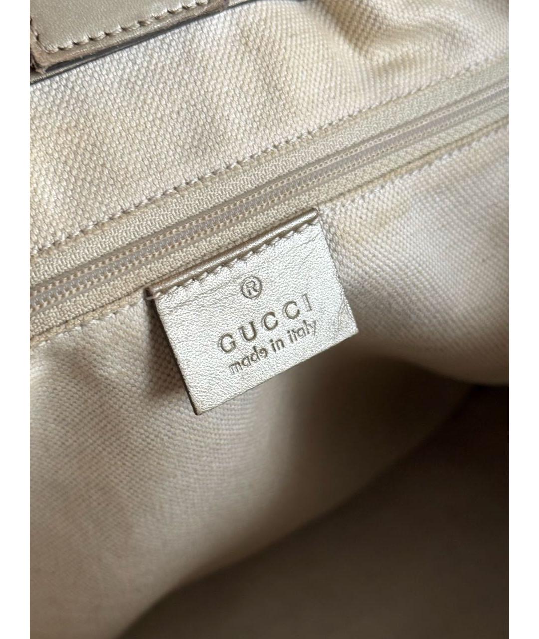 GUCCI Бежевая тканевая сумка тоут, фото 5