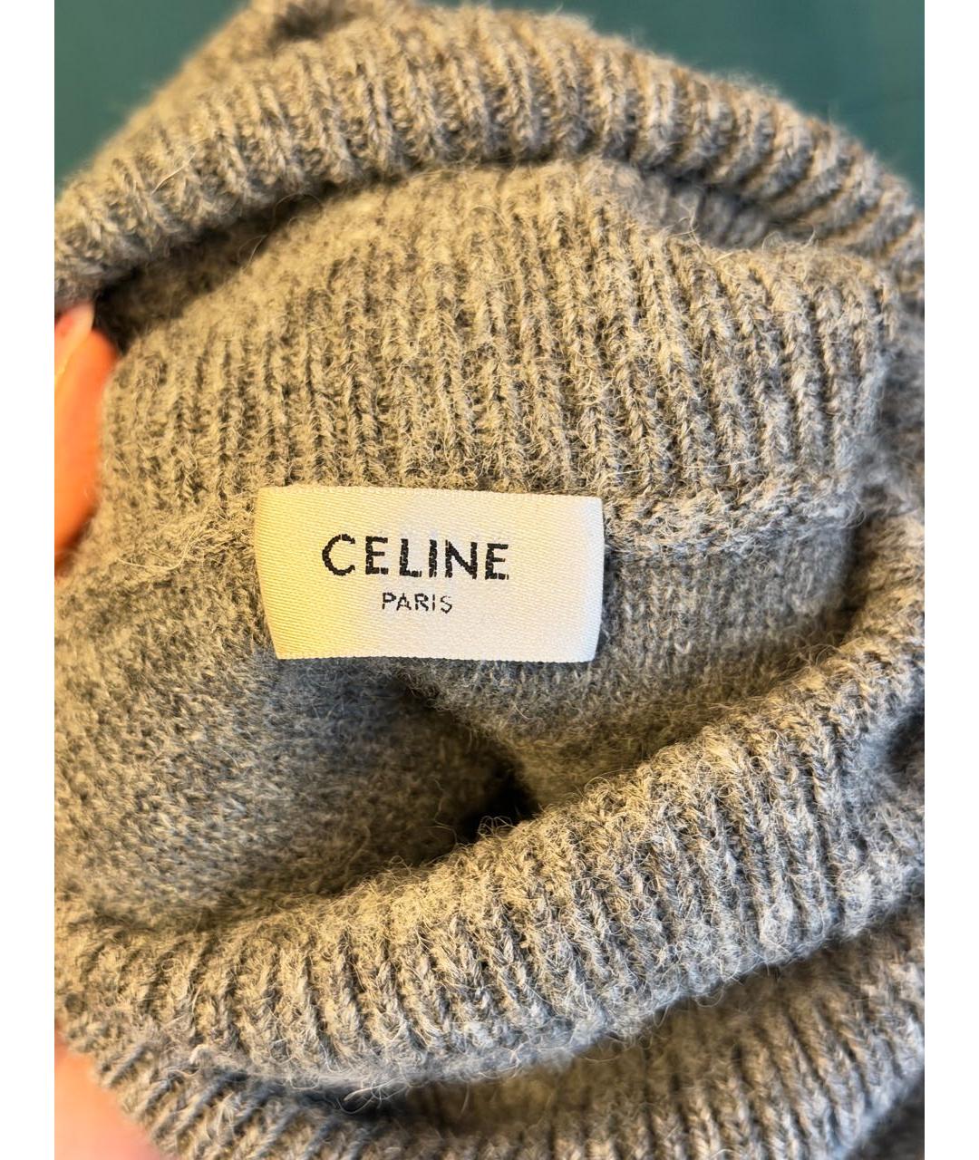 CELINE Серый шерстяной джемпер / свитер, фото 6