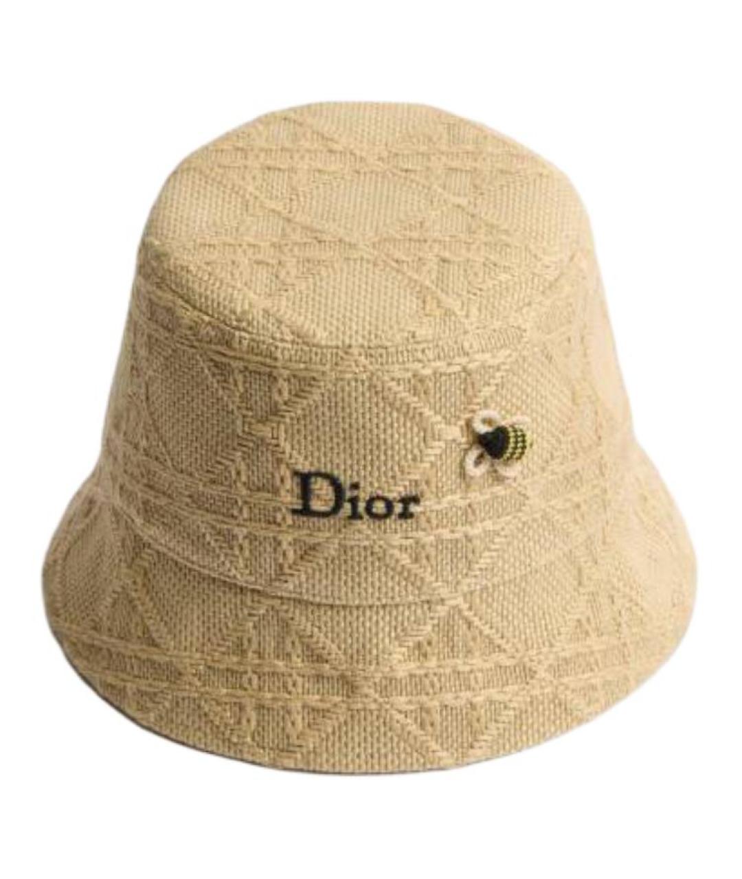 CHRISTIAN DIOR Бежевая хлопковая панама, фото 2