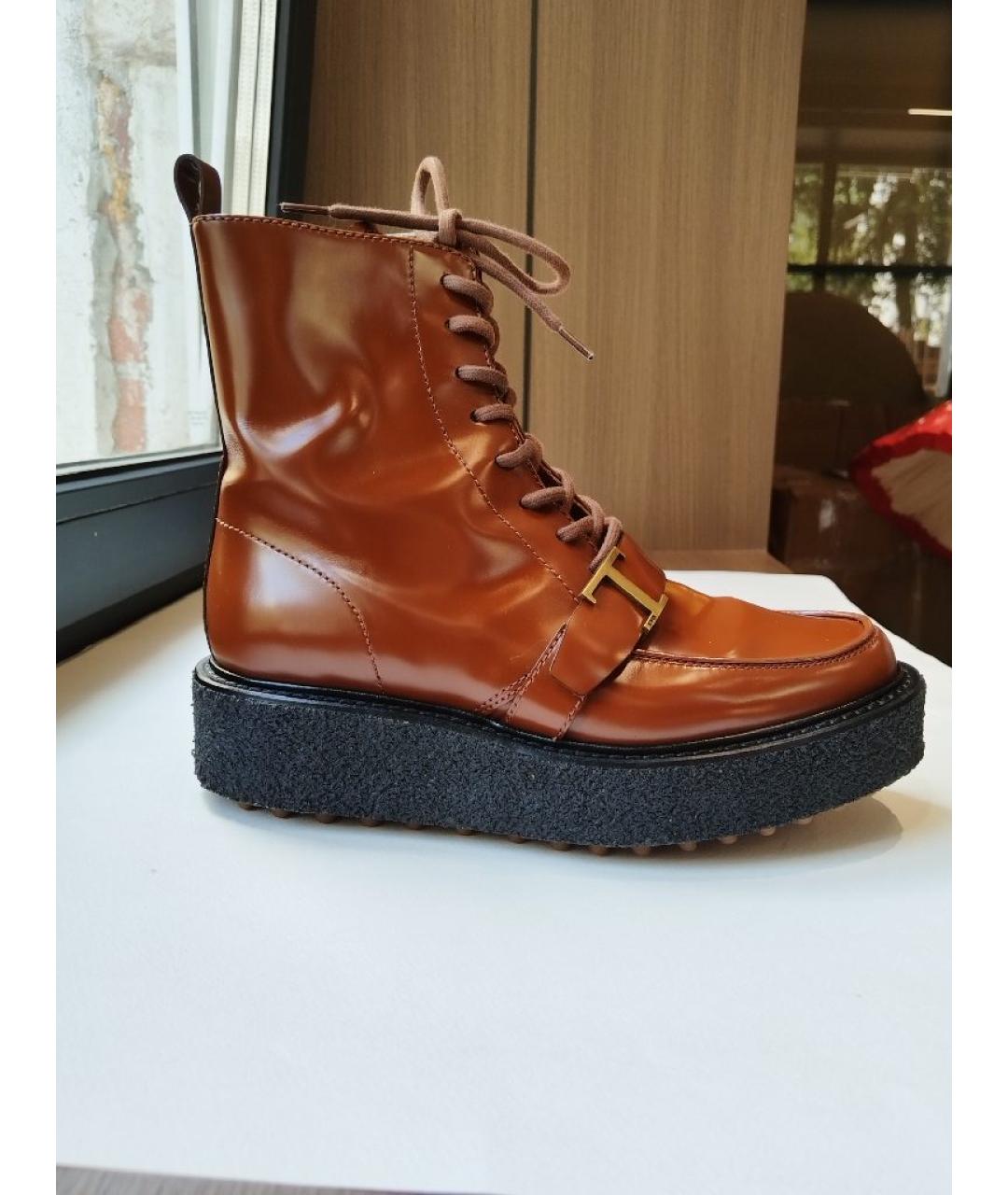 TOD'S Коричневые кожаные ботинки, фото 5