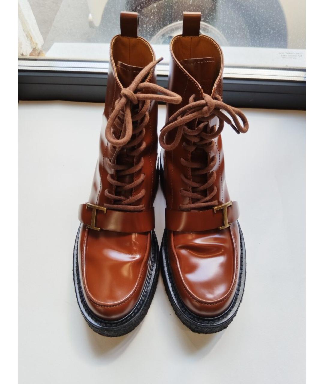 TOD'S Коричневые кожаные ботинки, фото 2