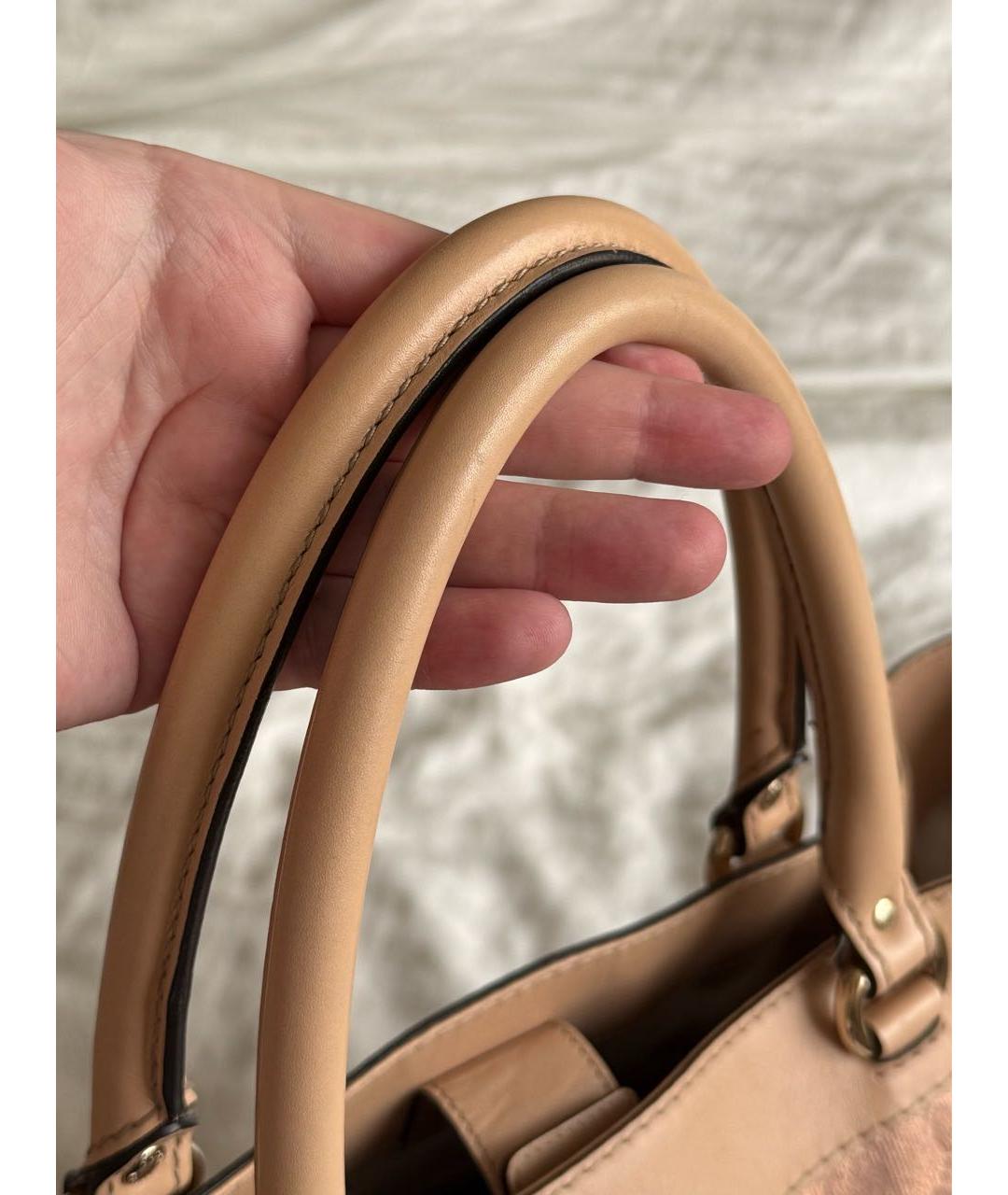 GUCCI Розовая тканевая сумка тоут, фото 4