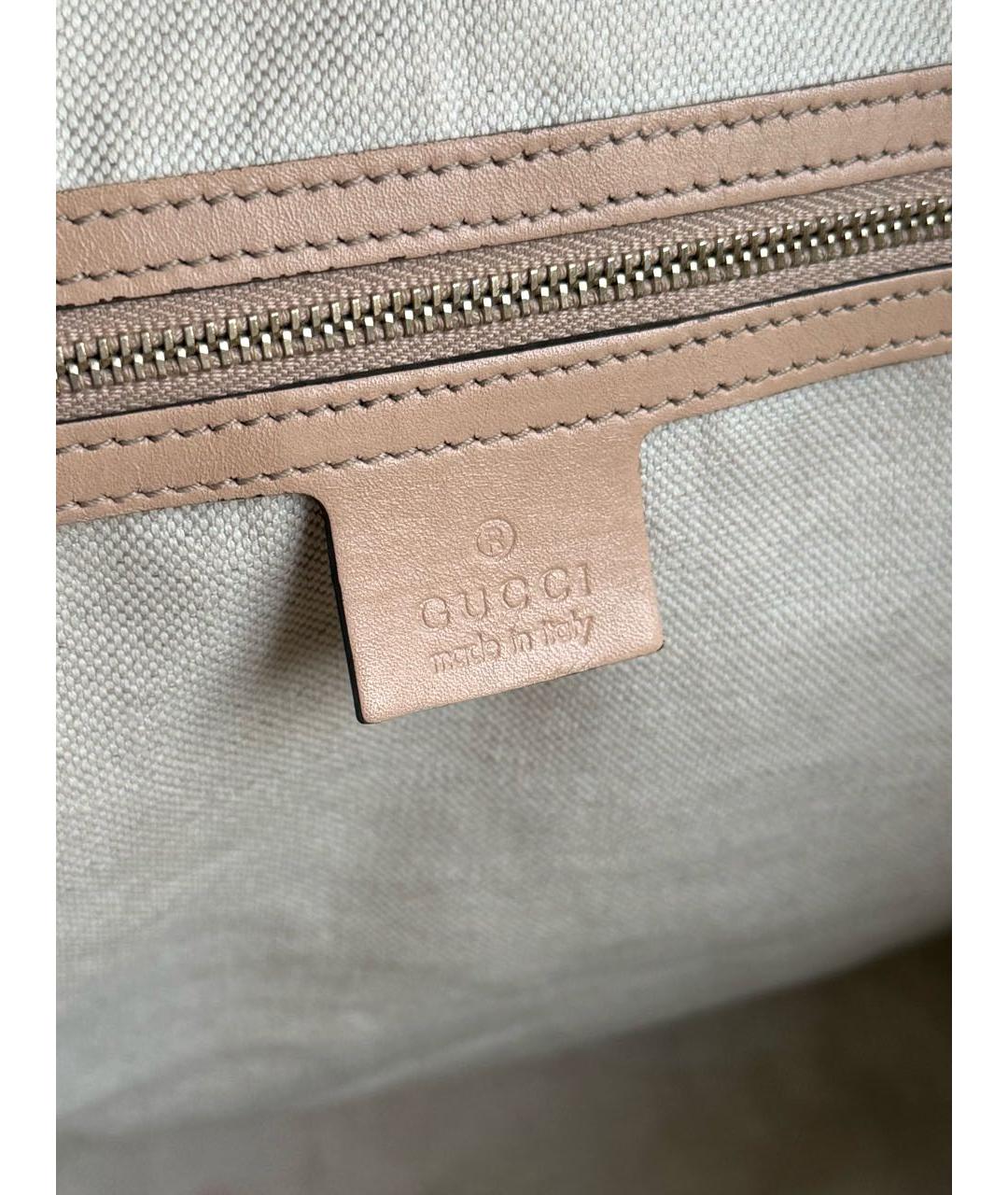 GUCCI Розовая тканевая сумка тоут, фото 5