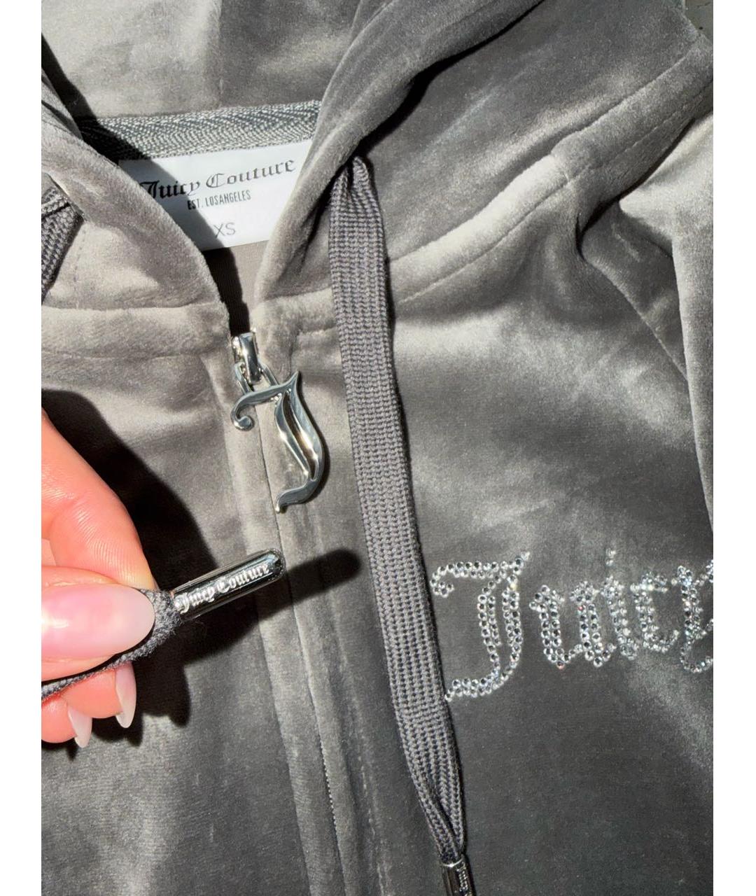 JUICY COUTURE Антрацитовый велюровый спортивные костюмы, фото 4