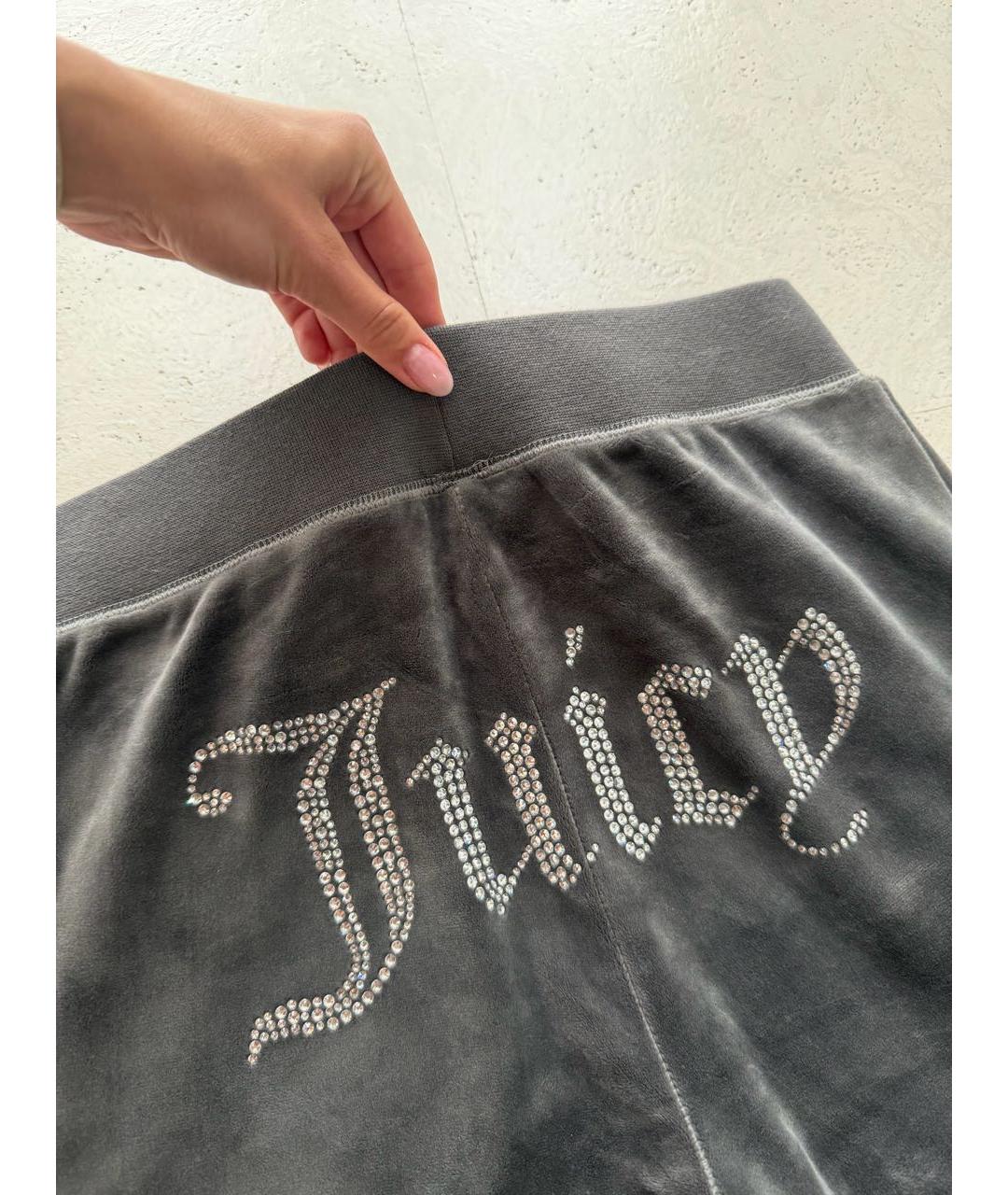 JUICY COUTURE Антрацитовый велюровый спортивные костюмы, фото 8
