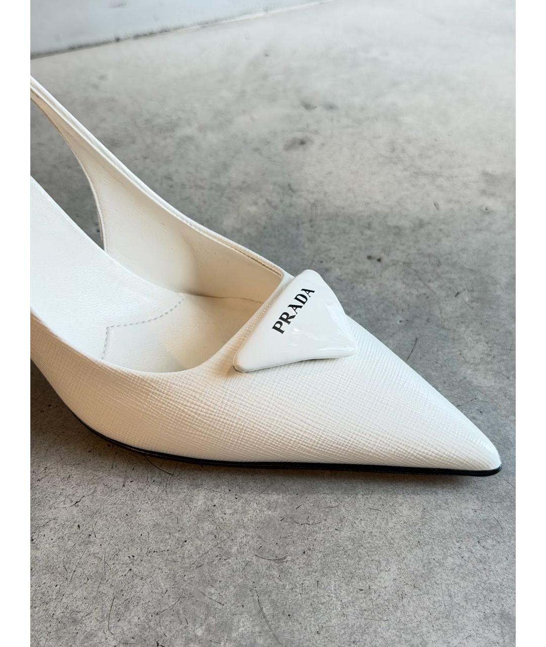 PRADA Белые кожаные туфли, фото 4