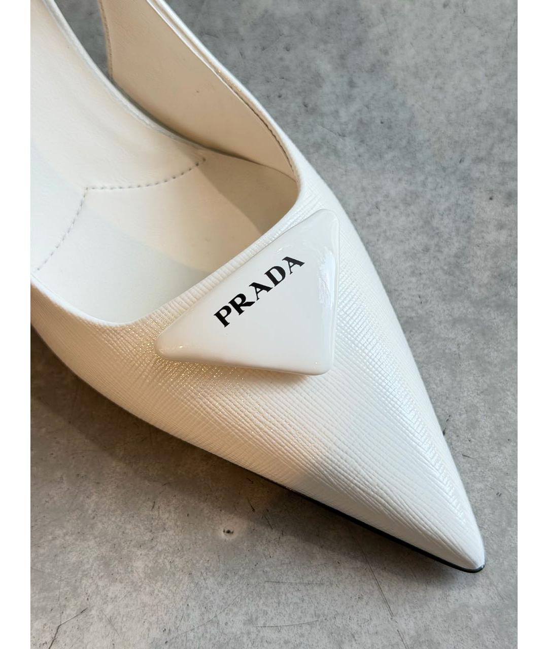 PRADA Белые кожаные туфли, фото 6