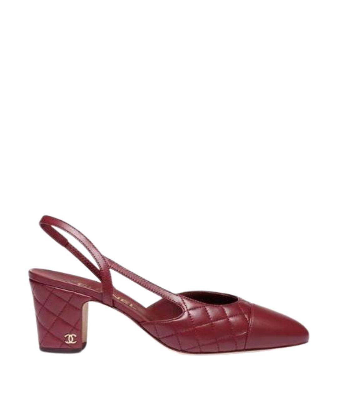 CHANEL Бордовые кожаные туфли, фото 1