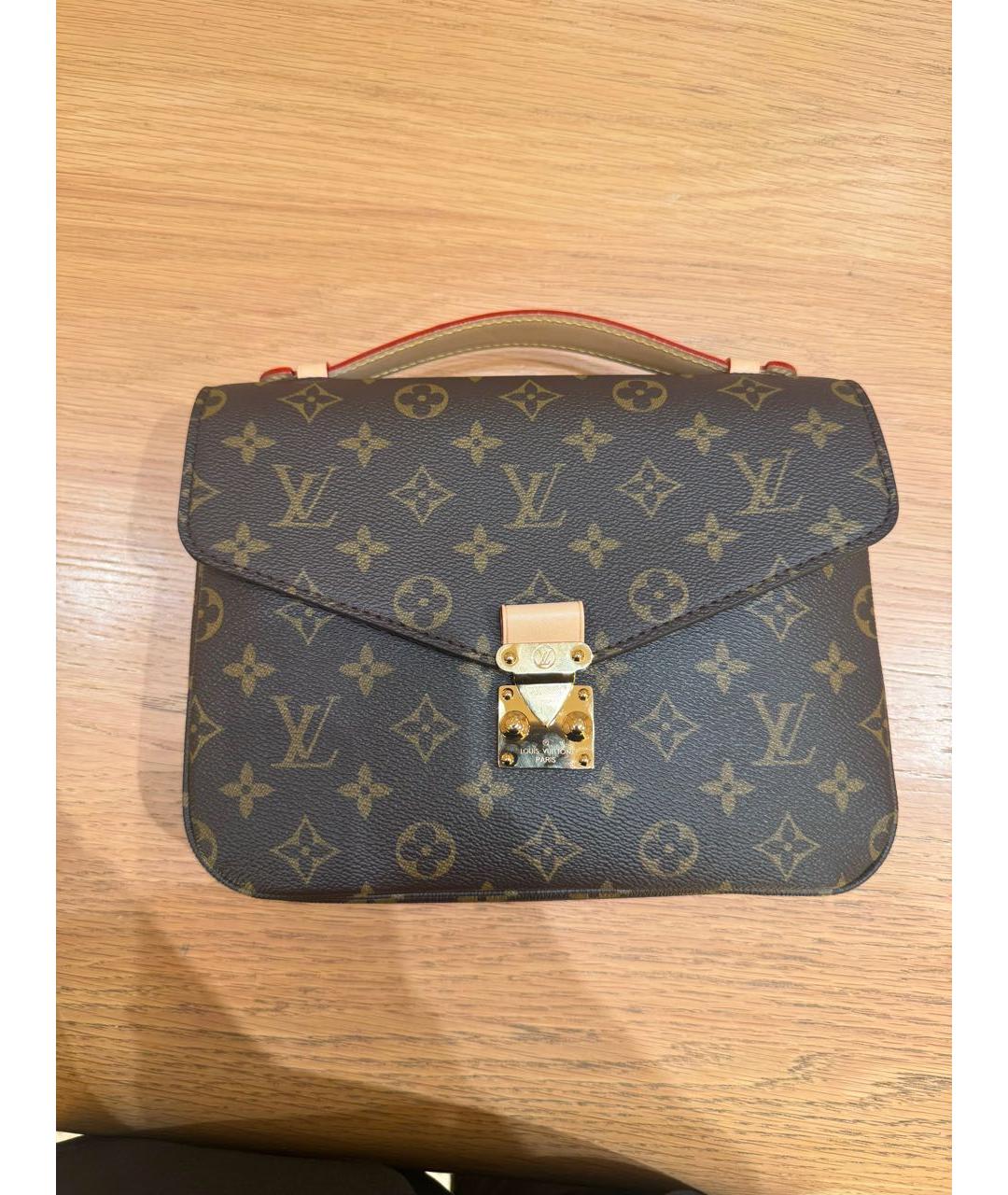 LOUIS VUITTON Коричневая канва барсетка, фото 6