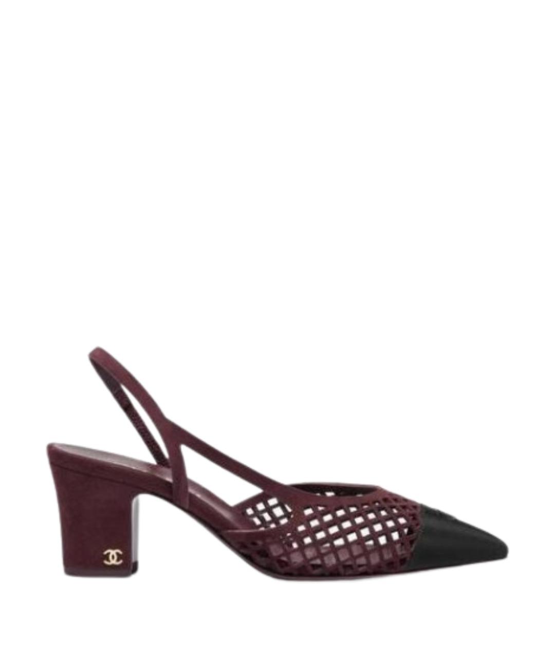 CHANEL Бордовые кожаные туфли, фото 1