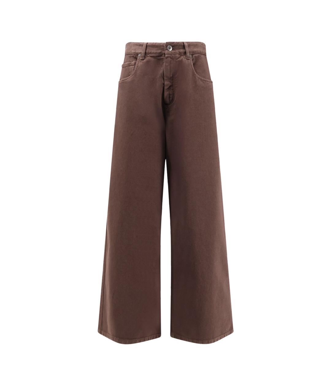 BRUNELLO CUCINELLI Коричневые хлопковые джинсы клеш, фото 1