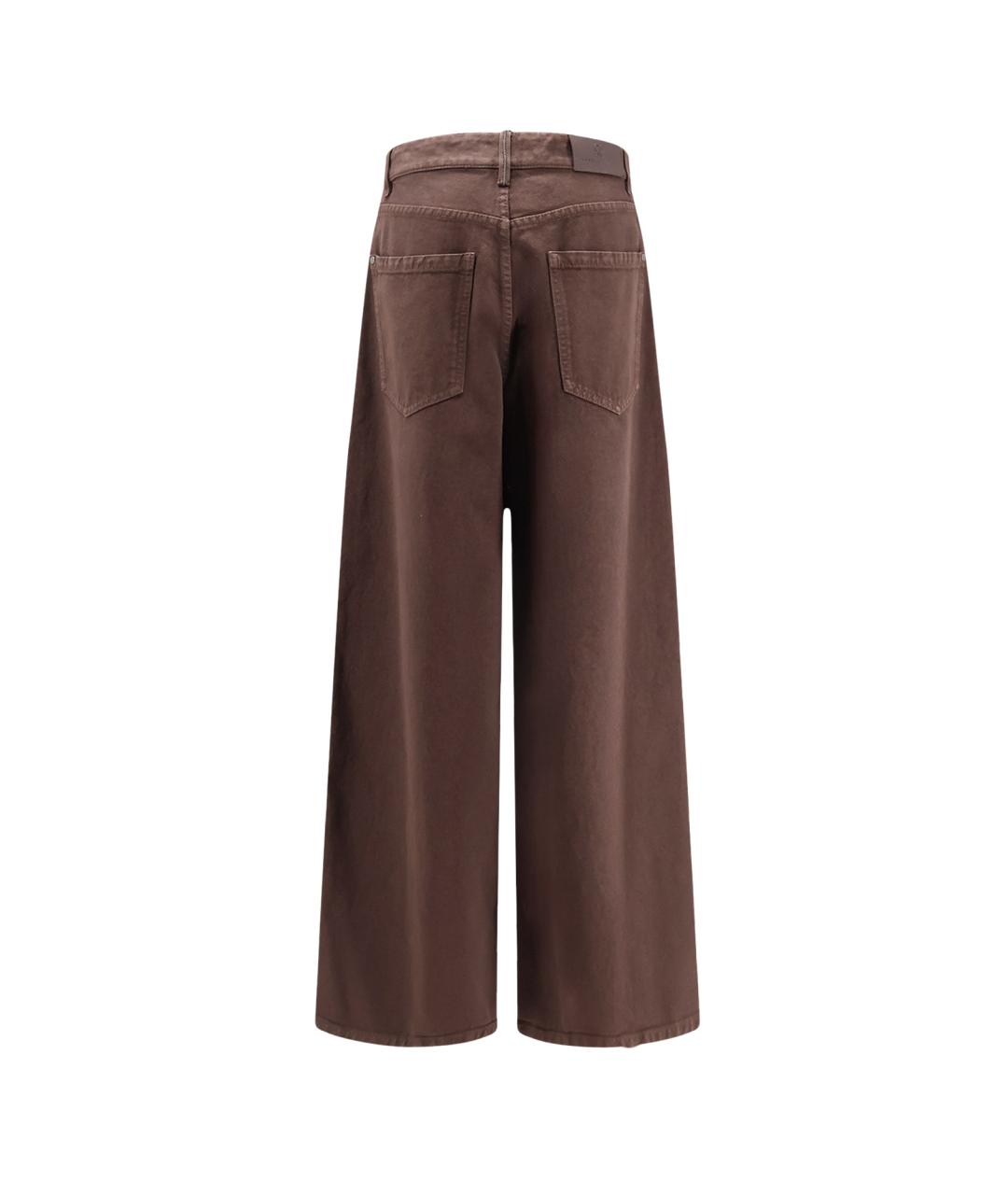 BRUNELLO CUCINELLI Коричневые хлопковые джинсы клеш, фото 2