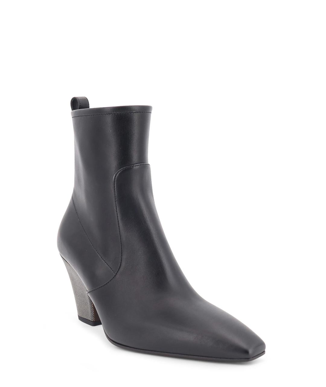BRUNELLO CUCINELLI Черные кожаные ботинки, фото 2