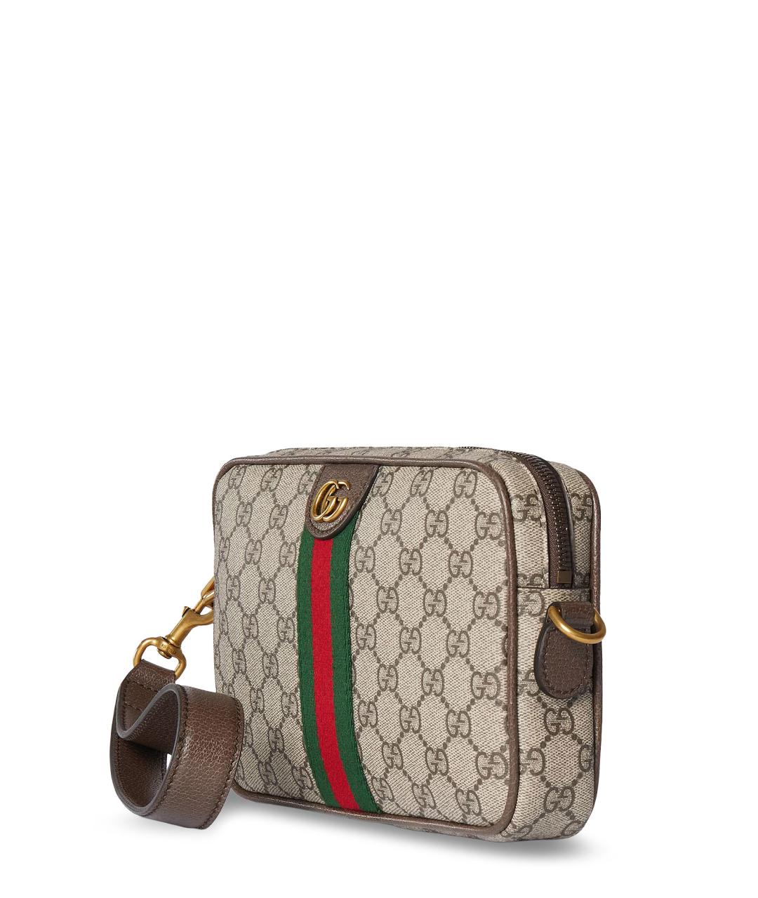 GUCCI Бежевая тканевая барсетка, фото 3
