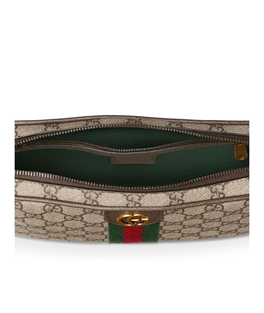 GUCCI Бежевая тканевая барсетка, фото 4