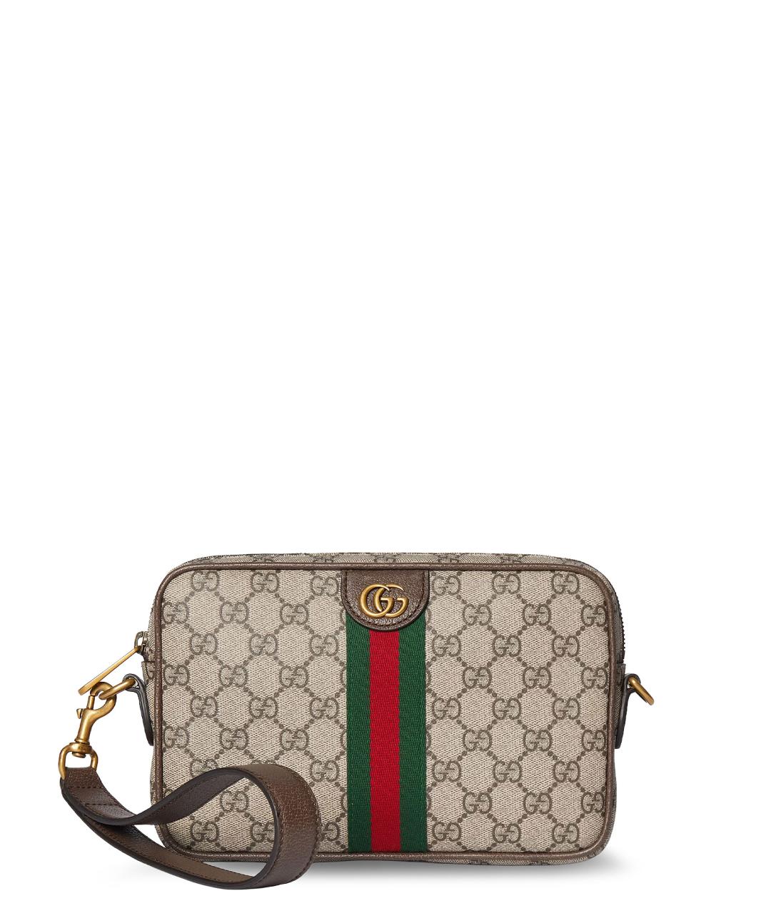 GUCCI Бежевая тканевая барсетка, фото 1
