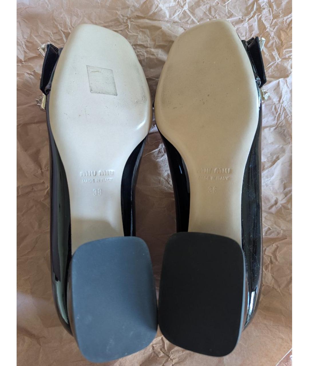 MIU MIU Черные туфли из лакированной кожи, фото 3