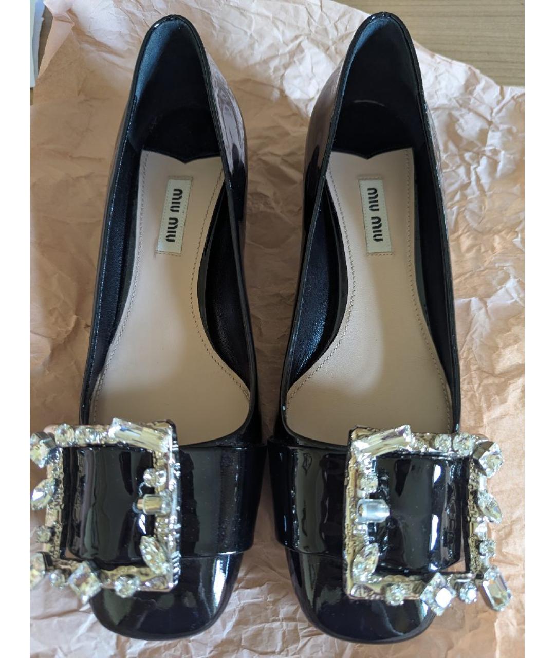 MIU MIU Черные туфли из лакированной кожи, фото 5