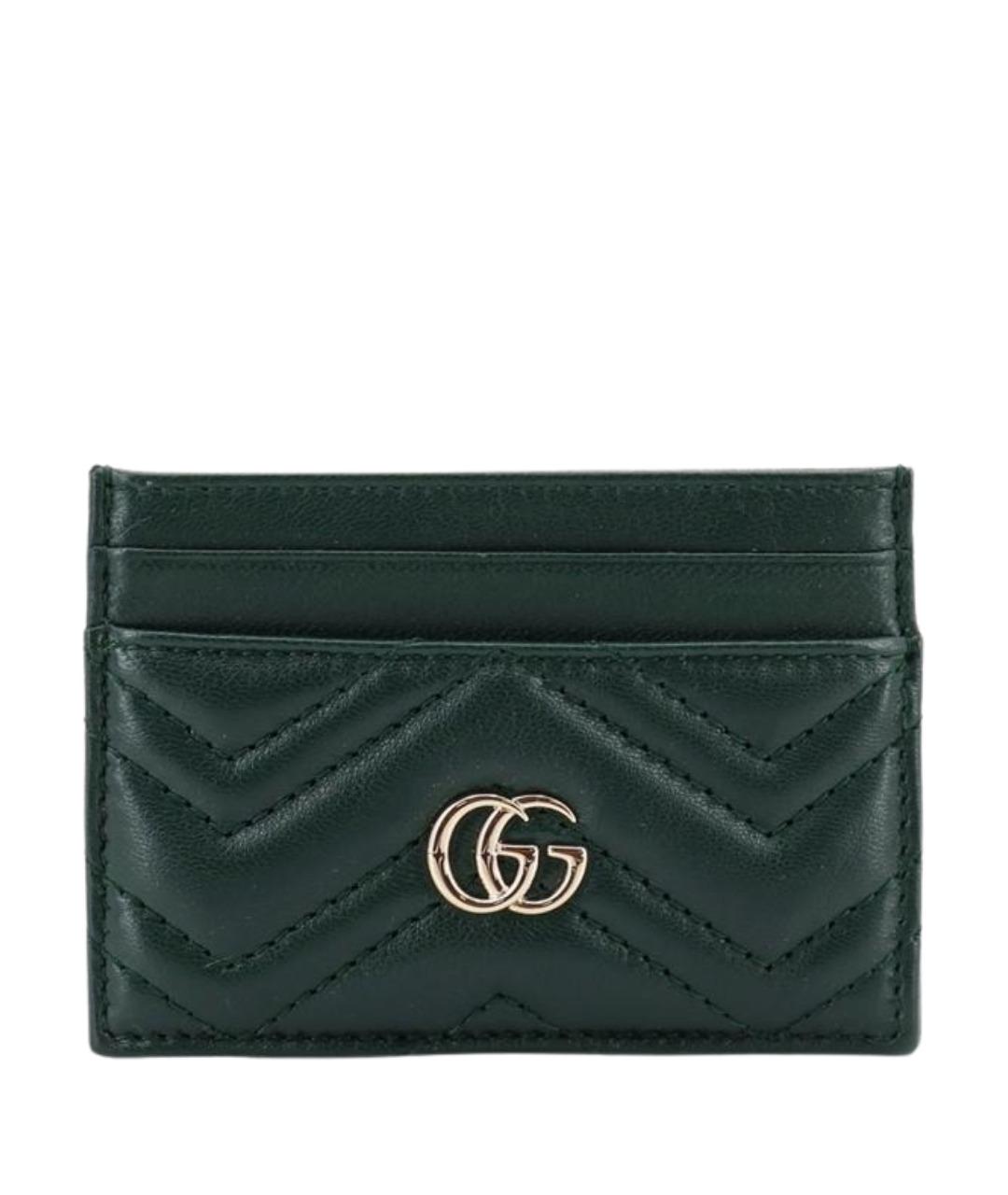 GUCCI Зеленый кожаный кардхолдер, фото 1