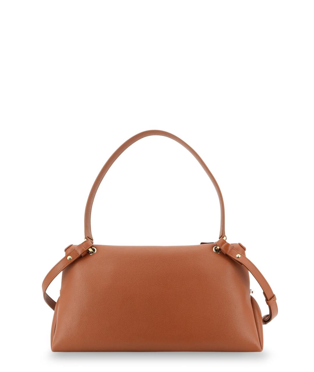 FERRAGAMO Коричневая кожаная сумка с короткими ручками, фото 2