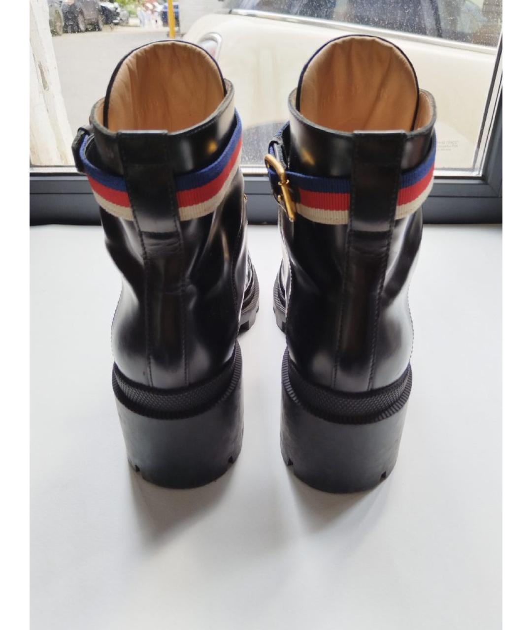 GUCCI Черные кожаные ботинки, фото 4
