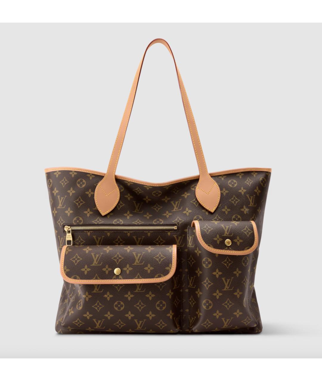 LOUIS VUITTON Коричневая сумка тоут из канвы, фото 6