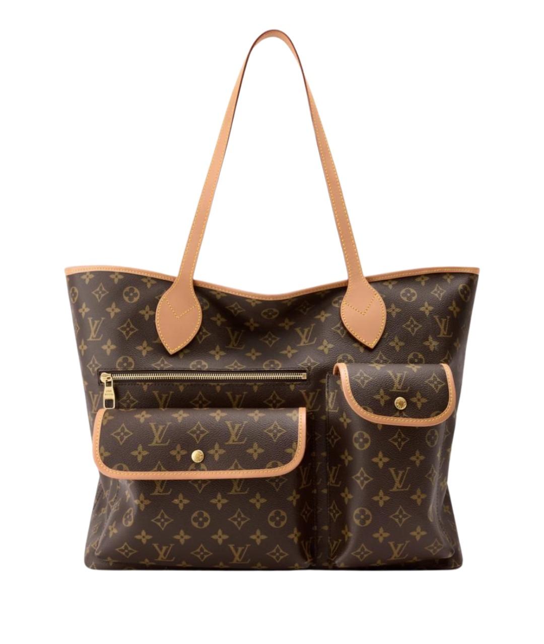 LOUIS VUITTON Коричневая сумка тоут из канвы, фото 1
