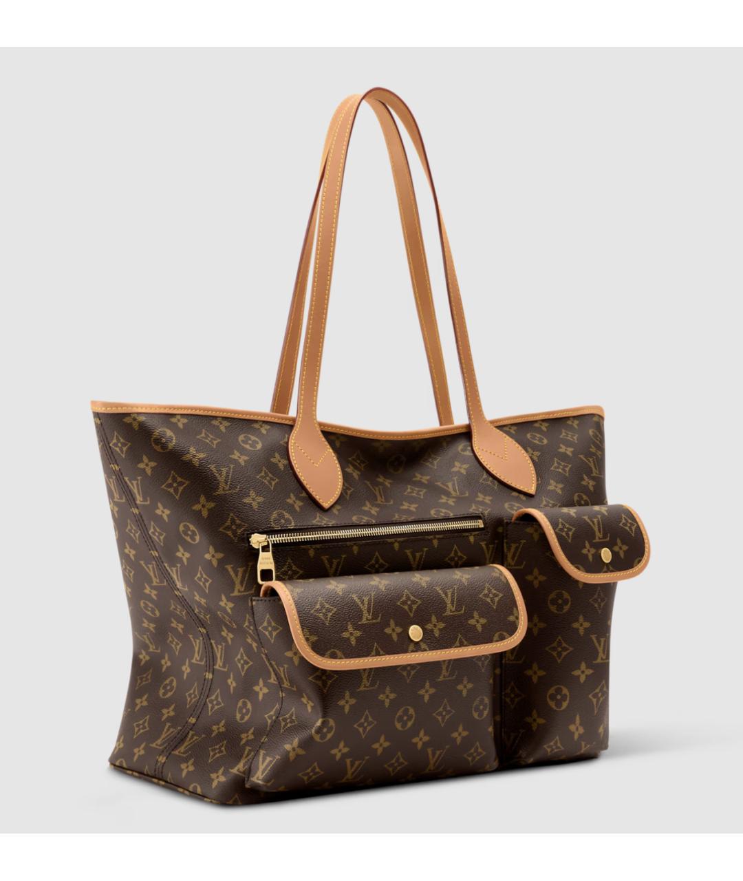 LOUIS VUITTON Коричневая сумка тоут из канвы, фото 3