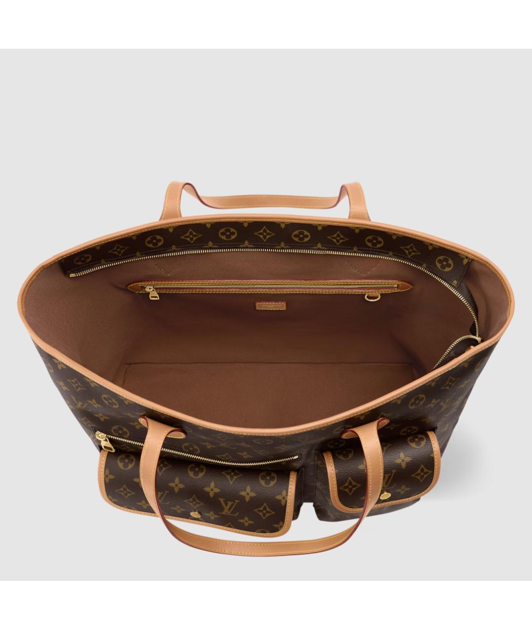 LOUIS VUITTON Коричневая сумка тоут из канвы, фото 4