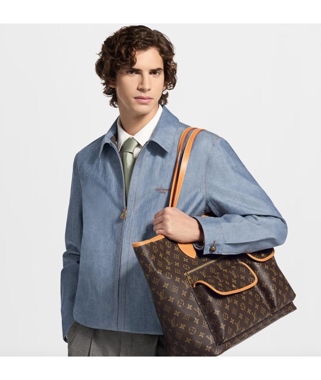 LOUIS VUITTON Коричневая сумка тоут из канвы, фото 2