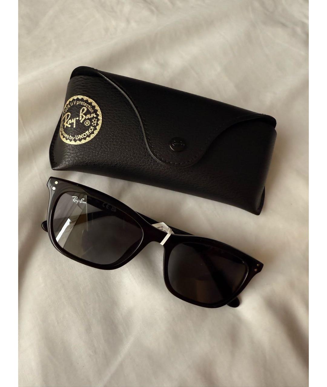 RAY BAN Черные пластиковые солнцезащитные очки, фото 4